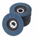 50x Fächerschleifscheiben 125mm flach Körnung 80 Blau Lamellenscheiben