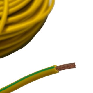 2m Batteriekabel Stromkabel 6 mm² H07V-K Aderleitung Kabel gelb-grün